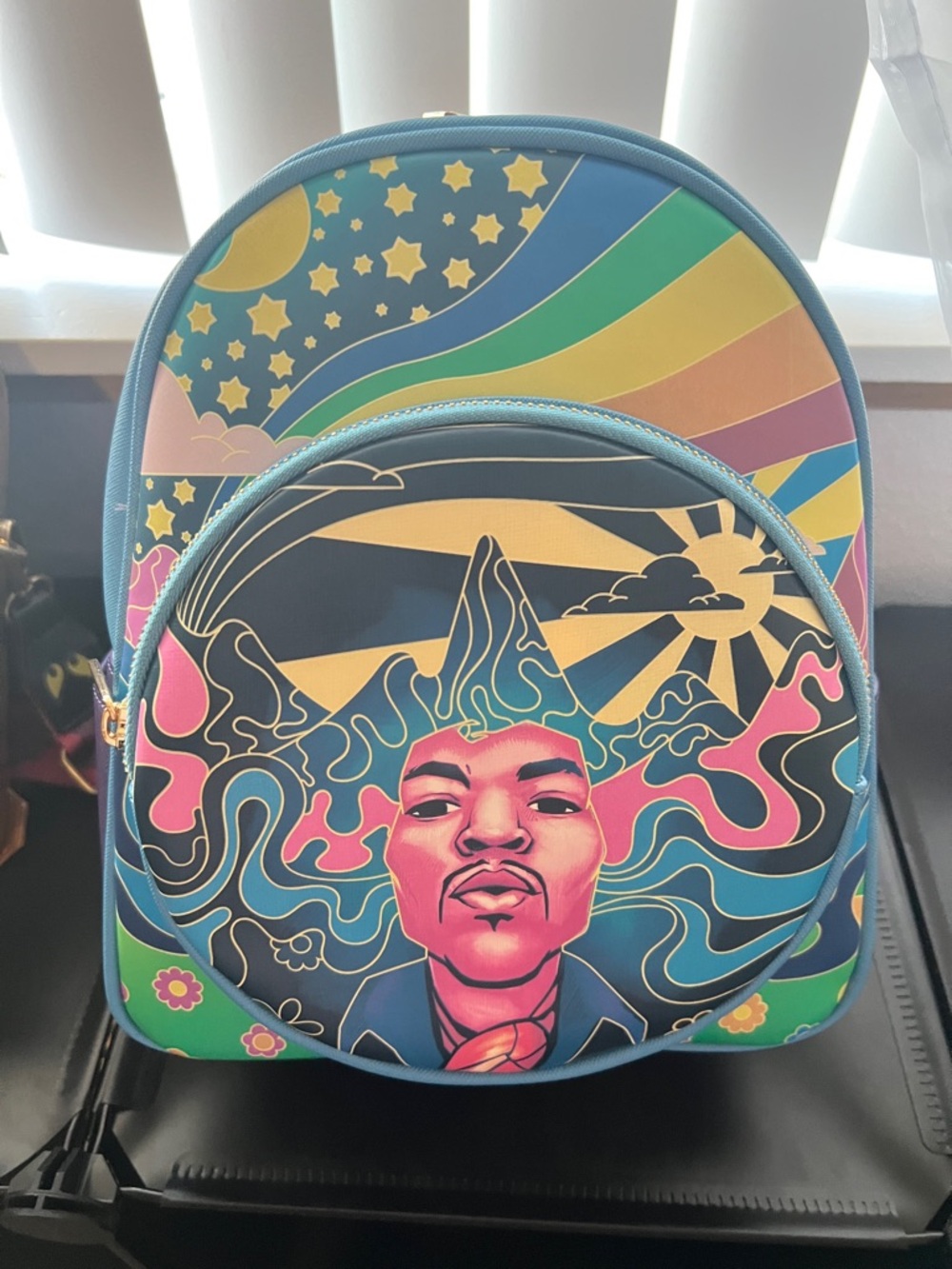 Psychedelic Rainbow Jimi Hendrix Graphic Mini Backpack